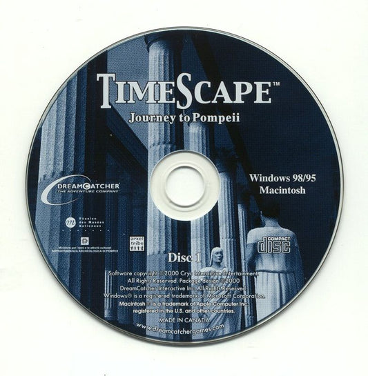 TimeScape Journey to Pompeii Disc 1-2 Microsoft Windows PC CD-PC Gamez USA