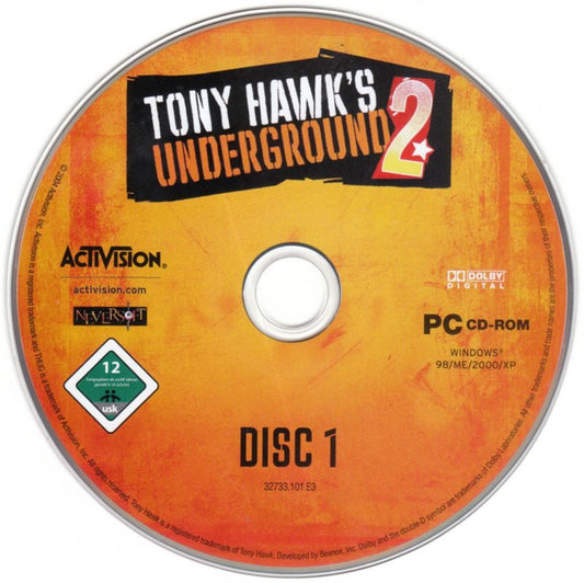 Tony Hawk's Underground 2 Disc 1-3 Microsoft Windows PC CD-PC Gamez USA
