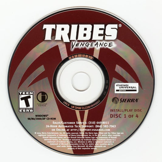 Tribes Vengeance Disc 1-4 Microsoft Windows PC CD-PC Gamez USA