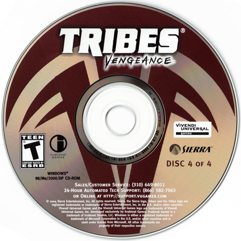 Tribes Vengeance Disc 1-4 Microsoft Windows PC CD-PC Gamez USA