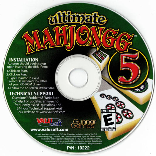 Ultimate Mahjongg 5 Microsoft Windows PC CD-PC Gamez USA