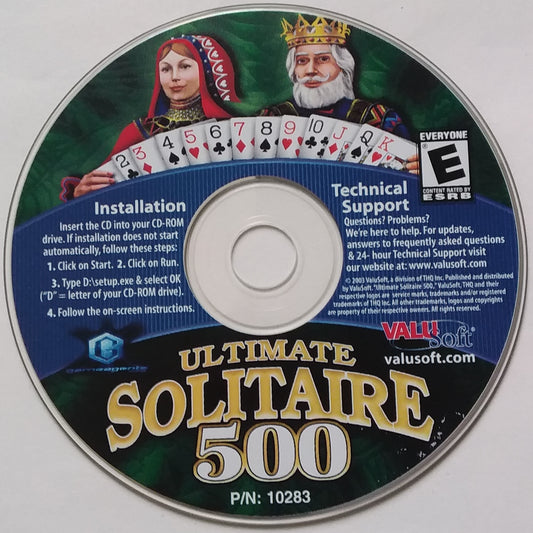 Ultimate Solitaire 500 Microsoft Windows PC CD-PC Gamez USA