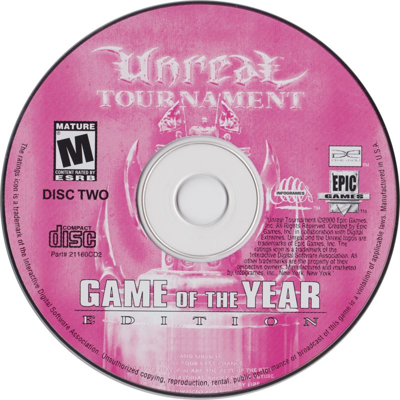 Unreal Tournament Game of the Year Edition Disc 1-2 Microsoft Windows PC CD-PC Gamez USA