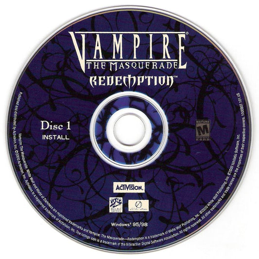 Vampire The Masquerade - Redemption Disc 1-2 Microsoft Windows PC CD-PC Gamez USA