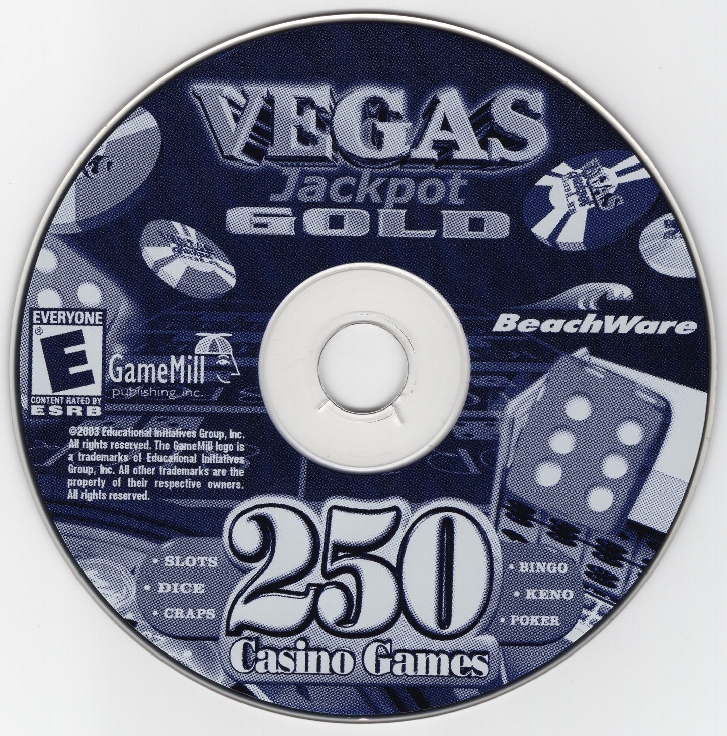 Vegas JackPot Gold 250 Casino Games Microsoft Windows PC CD-PC Gamez USA