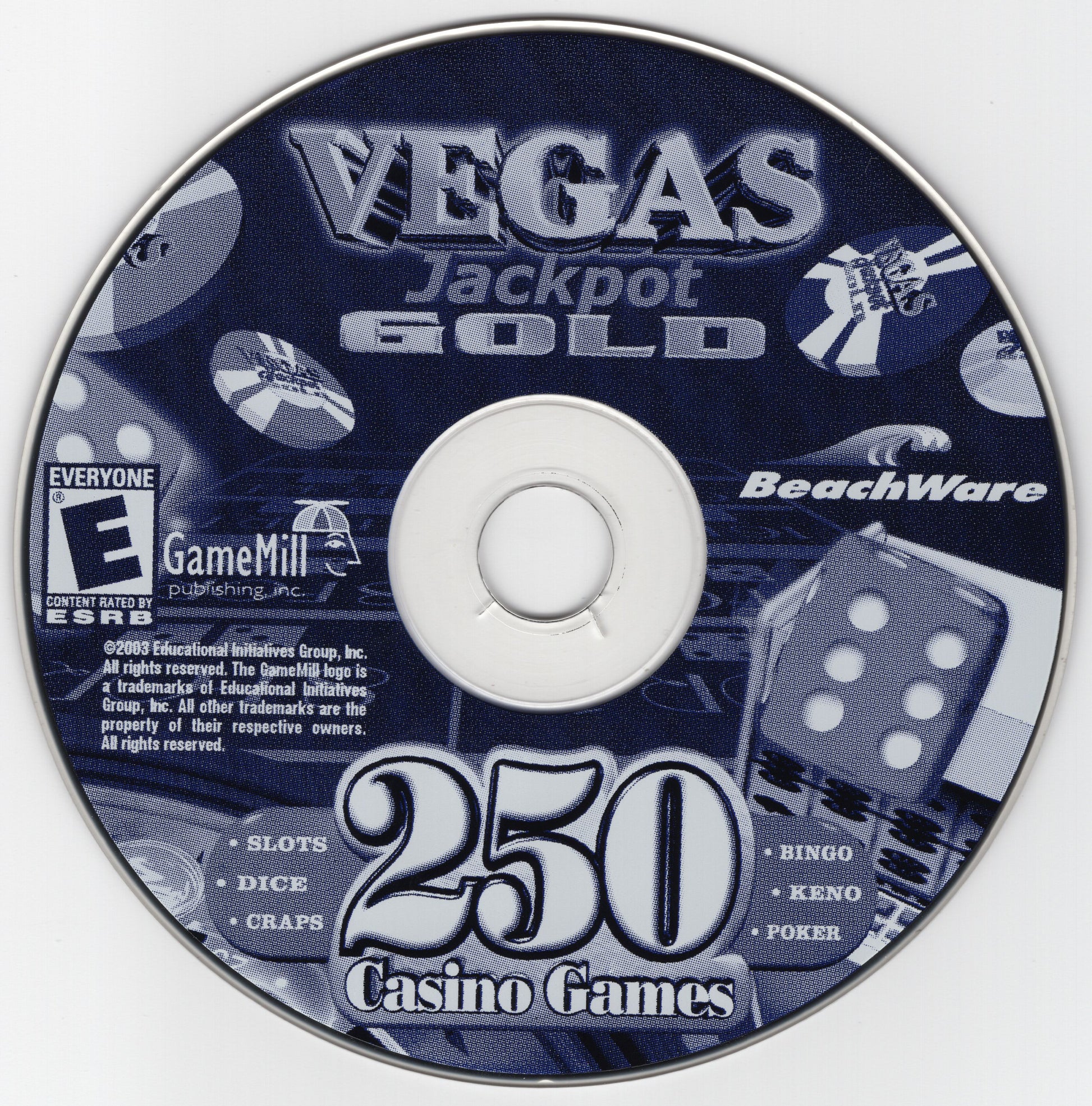 Vegas JackPot Gold 250 Casino Games Microsoft Windows PC CD-PC Gamez USA