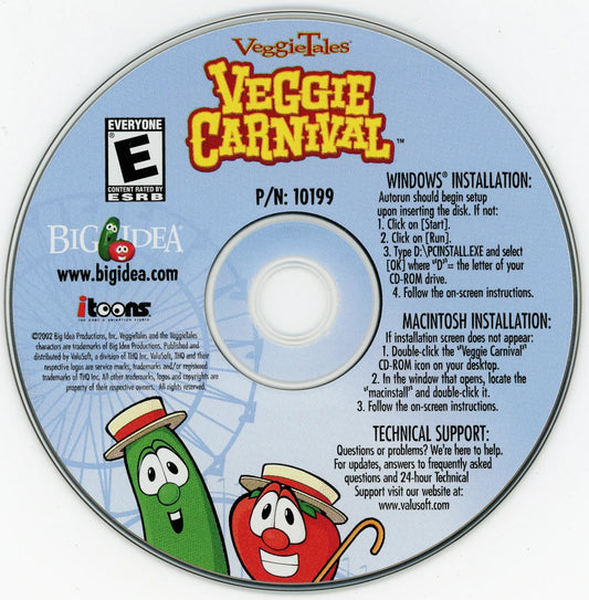 VeggieTales Veggie Carnival Microsoft Windows PC CD-PC Gamez USA