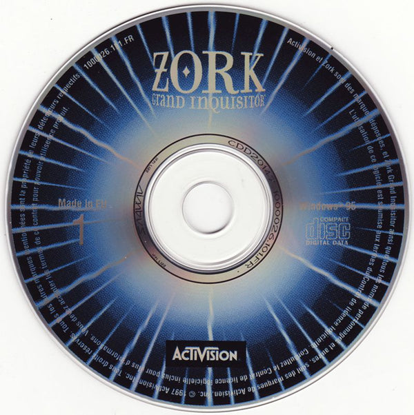 Zork Grand Inquisitor Microsoft WIndows PC CD-PC Gamez USA