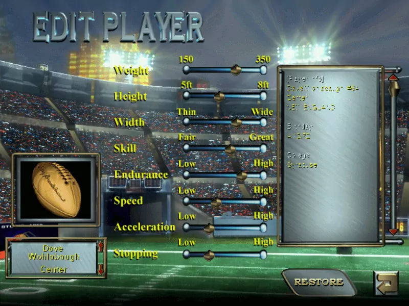 Bradshaw Football '98 Microsoft Windows PC CD-PC Gamez USA