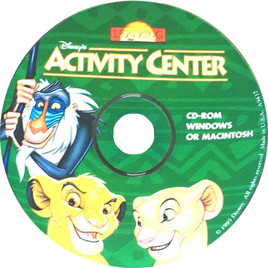 The Lion King Activity Centre Microsoft Windows PC CD-PC Gamez USA