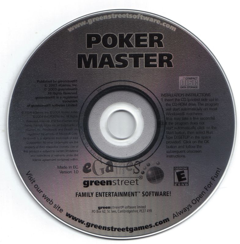 eGames Poker Master Microsoft Windows PC CD-PC Gamez USA